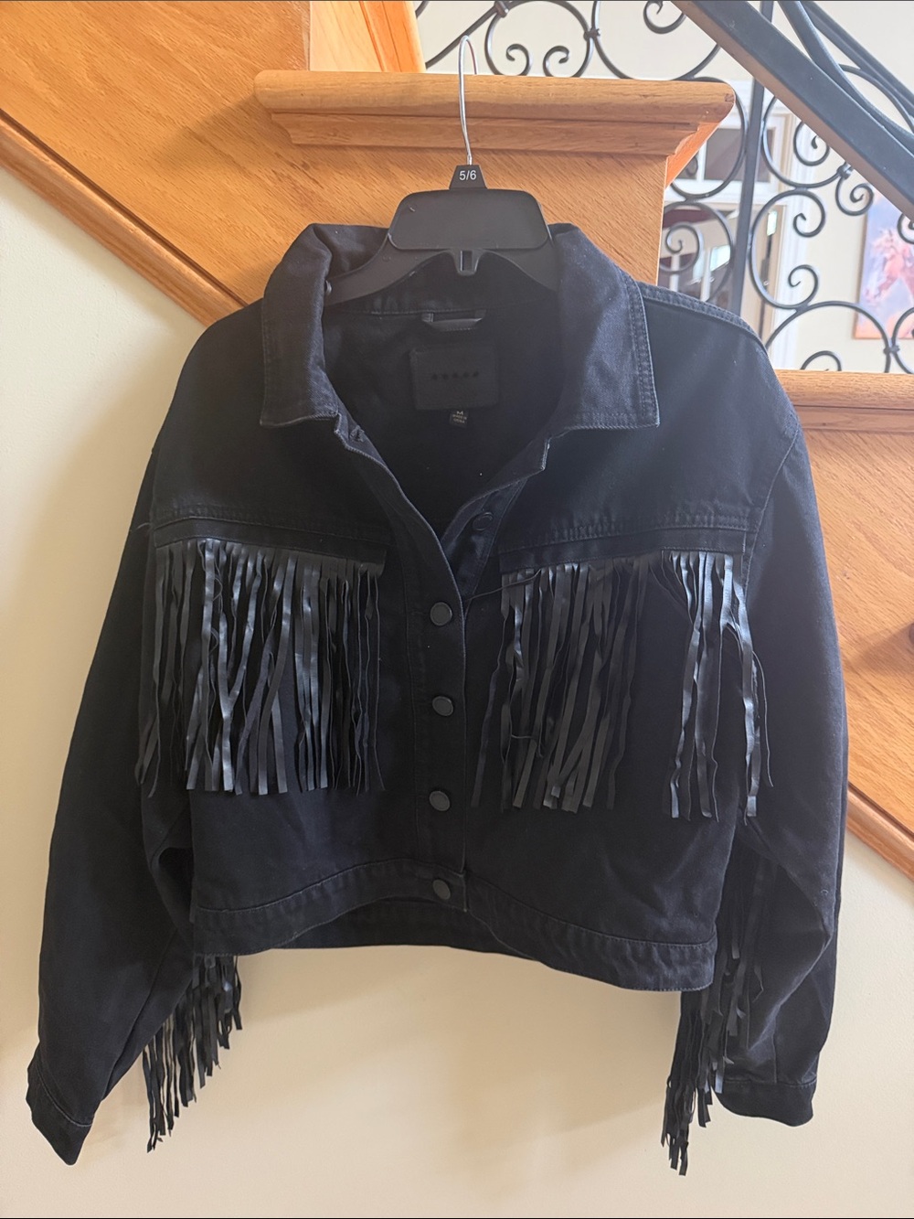 Blank nyc Black Fringe Cropped Jacket - Size Medium New without tag